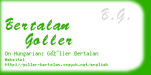 bertalan goller business card